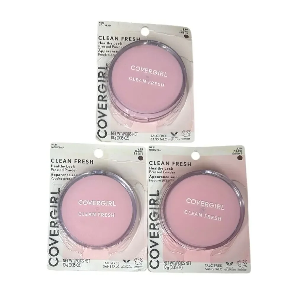 CoverGirl Clean Fresh Healthy Look Pressed Powder .35oz 230 Dark Lot of 3 NEW